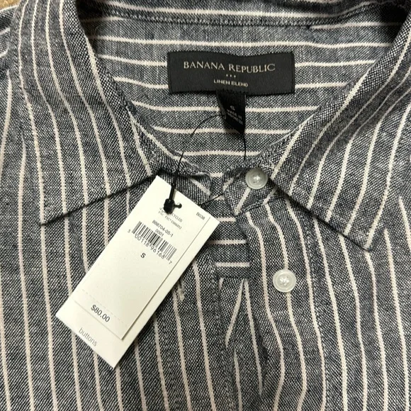 Banana Republic Factory women linen button down shirt. Small. NWT! - Picture 2 of 5